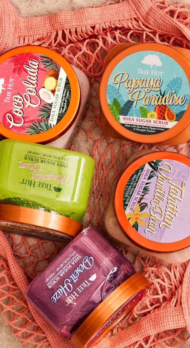 Tree Hut Scrub, Spring Break Essentials, Papaya Tree, Pineapple Enzyme, Skincare Ideas, Papaya Extract, Shower Skin Care, Sugar Scrubs, Pineapple Coconut