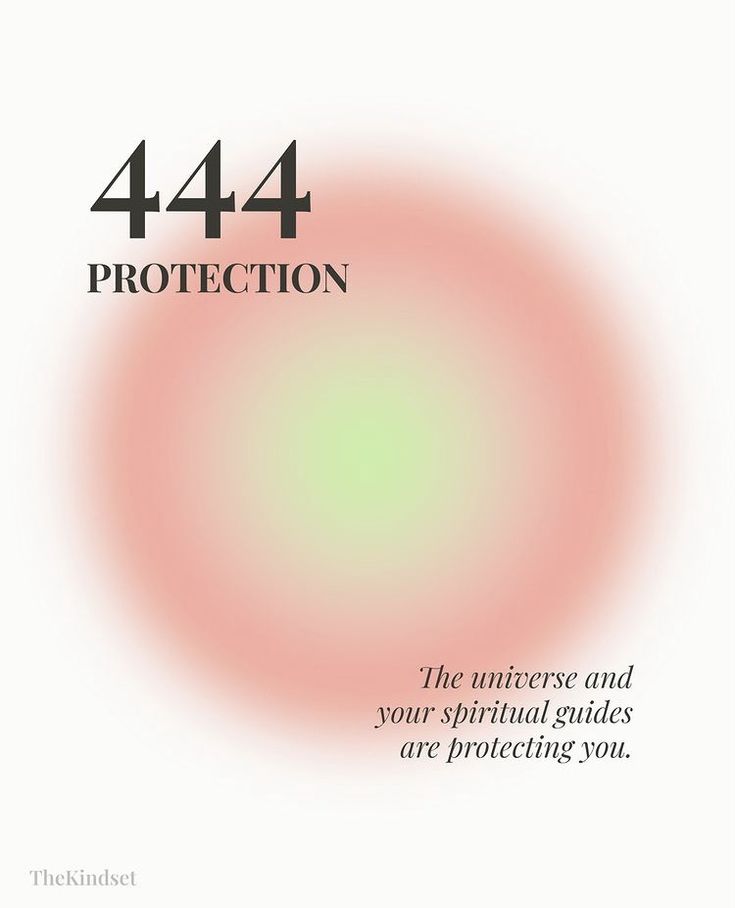 a book cover with the words, 444 protection and an image of a pink circle