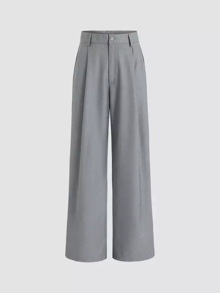 Slim Fit Suit Pants, Office Pants, Wide Leg Dress Pants, Polyester Pants, Grey Trousers, Work Wear Women, Jumpsuit Trousers, Wide Leg Pant, Pantalon Large