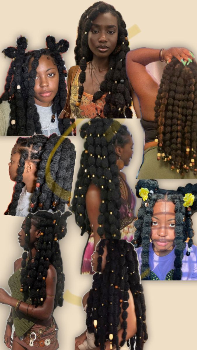 Bubble braids hairstyle, poodle puff hairstyle. Tired of knotless braids and Fulani braids? Here’s another black girl hairstyle to try Bubble Braids Hairstyle, Puff Hairstyle, Black Hair Tips, Black Hair Makeup, Hair Braid Designs, Cute Box Braids, Braiding Your Own Hair, Braid Inspiration, Hair Puff