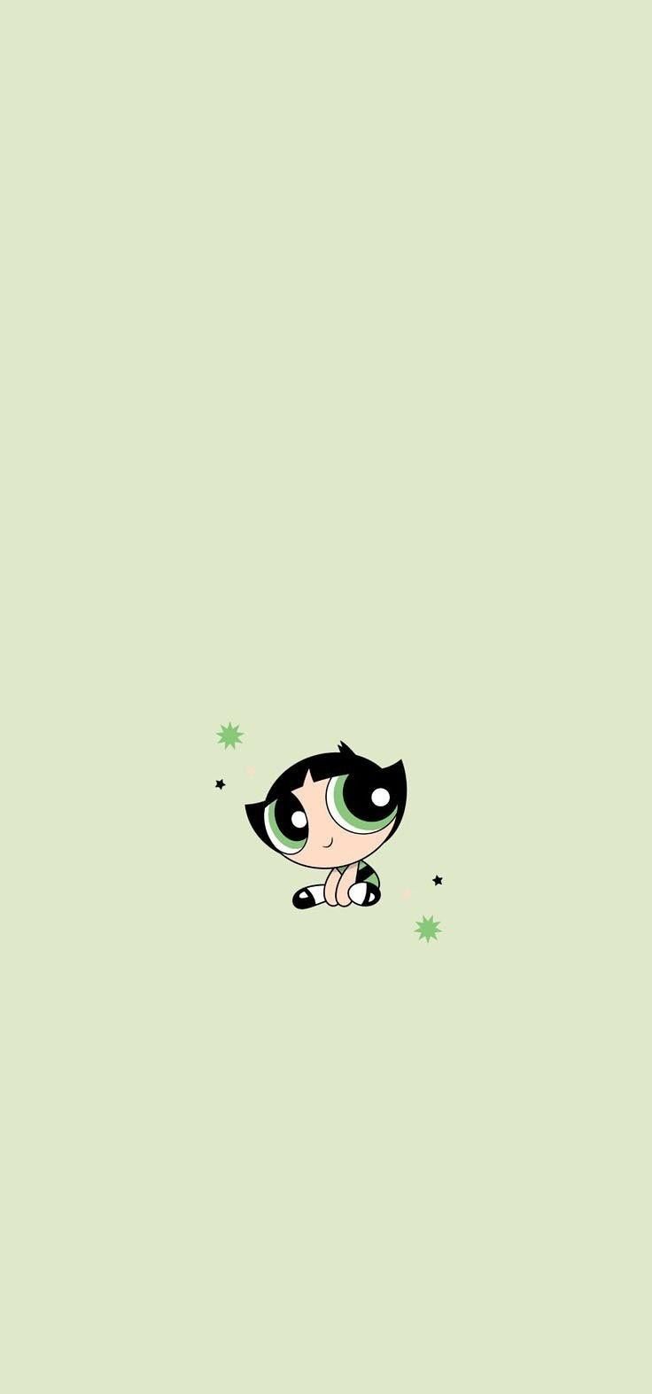 the powerpuff girl wallpaper with green eyes