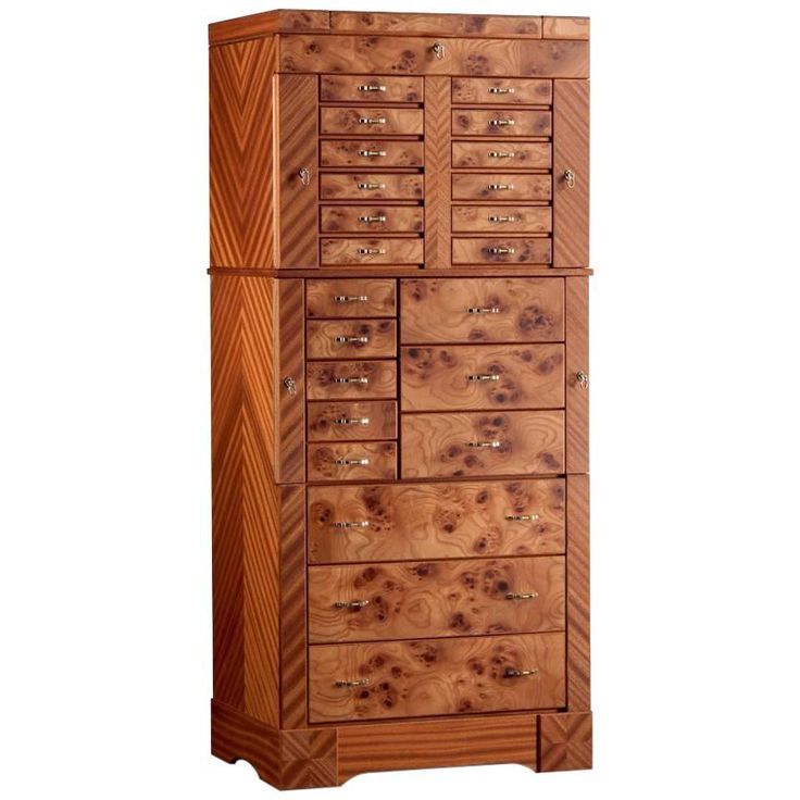 a tall wooden cabinet with many drawers