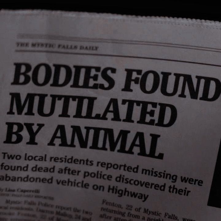 a newspaper with the words bodies found mutilated by animal written in black and white