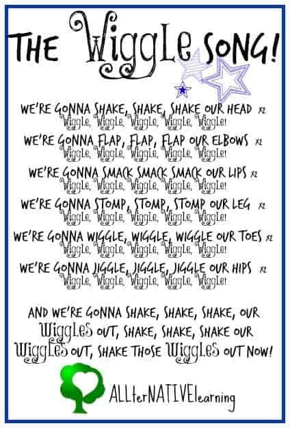 the wiggle song is written in black and white