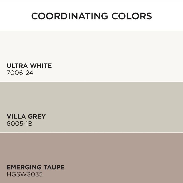 the color scheme for coordinating colors is shown in shades of gray, beige and white