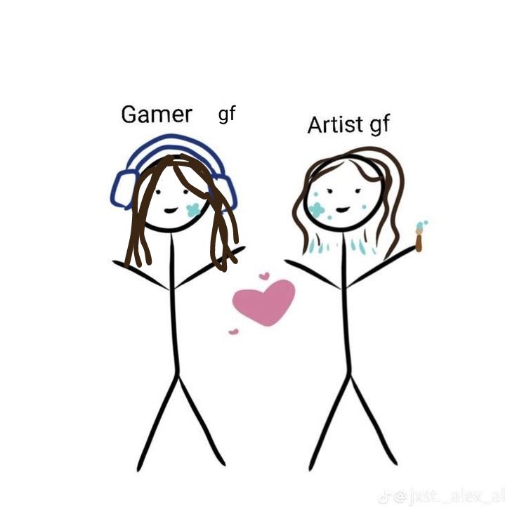 two people with headphones on, one is holding a heart and the other has an ear