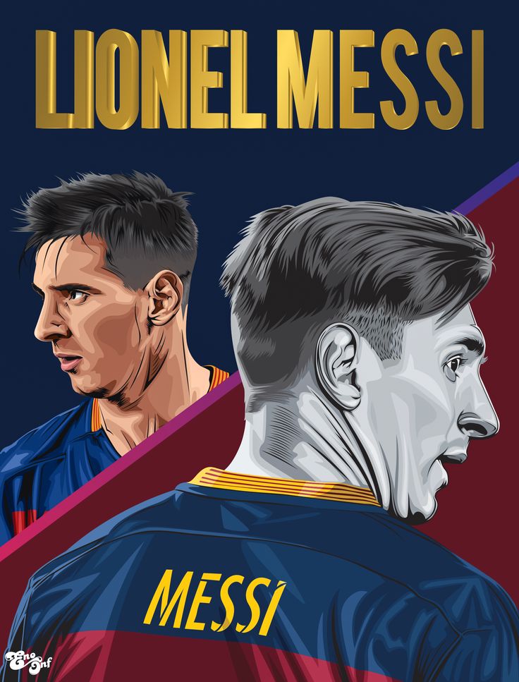 two soccer players facing each other with the words messi on them