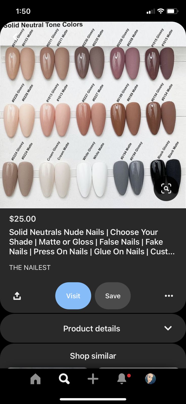 Matte Vs Shiny Nails, Bold Neutral Nails, Neutral Glossy Nails, Nail Polish Bride, Bone Colored Nails, Tone On Tone French Nails, Acrylic Nails For Wedding Bridesmaid, Nail Color With Champagne Dress, Cream Colour Nails