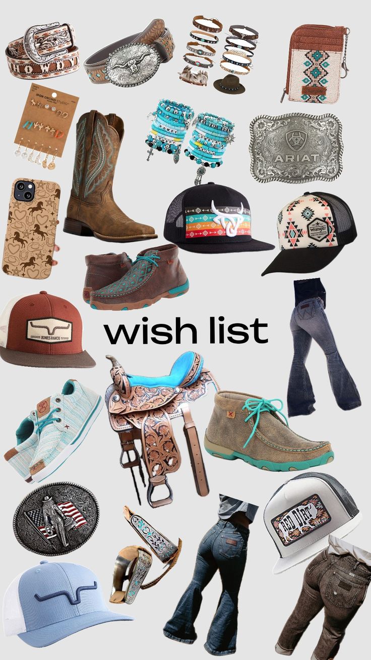 Western Christmas Wishlist, Western Christmas List, Country Girl Jewelry, Western Things, Cowgirl Stuff, Cute Cowgirl Outfits, Casual Country Outfits, Cowgirl Style Outfits, Cowgirl Accessories