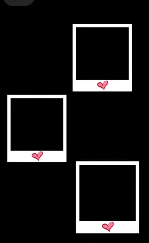 three square frames with hearts on them and one has two smaller ones in the middle