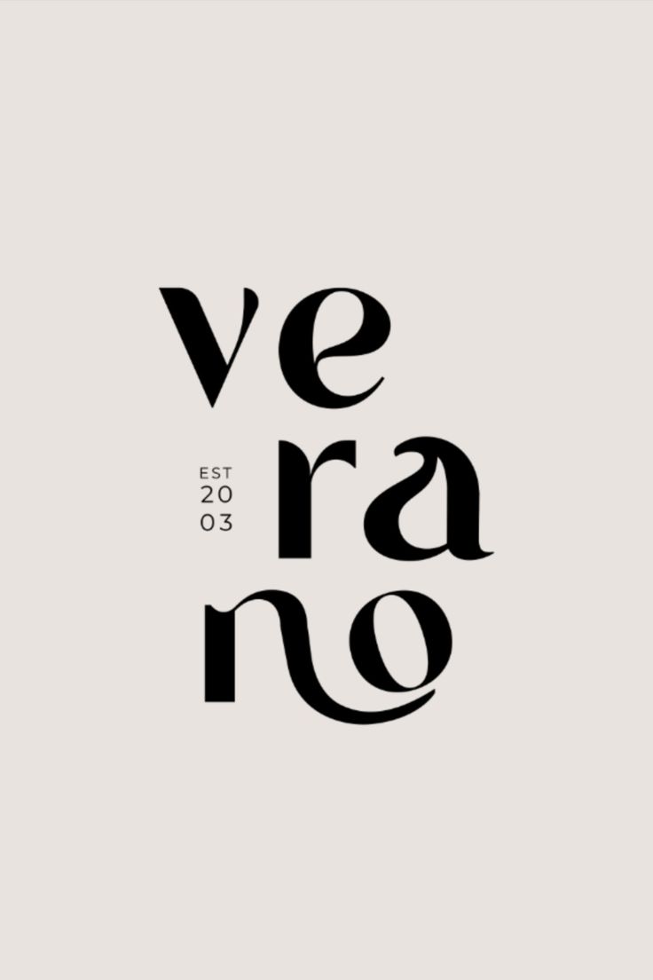 the words verano are black and white