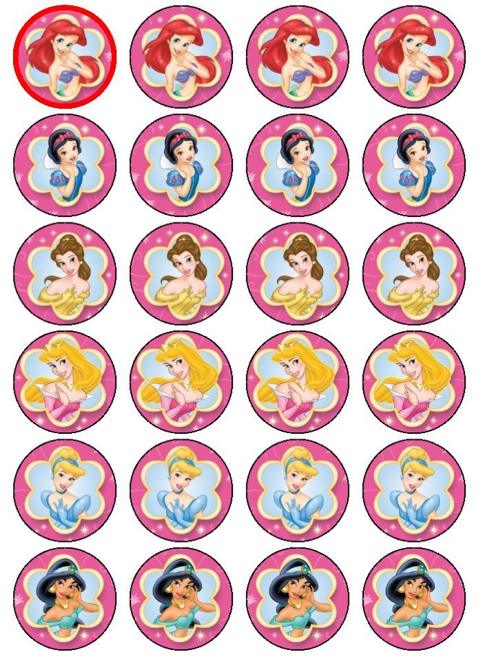 disney princess cupcake toppers