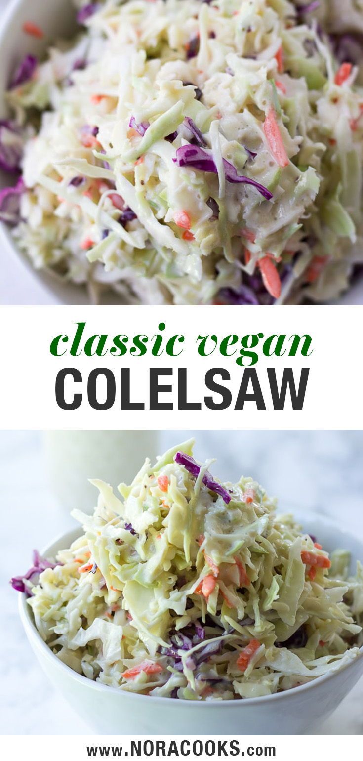 coleslaw in a white bowl with carrots and cabbage