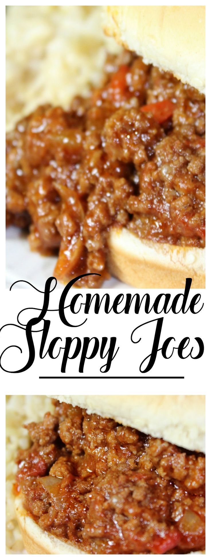 homemade sloppy joes recipe with the title above it