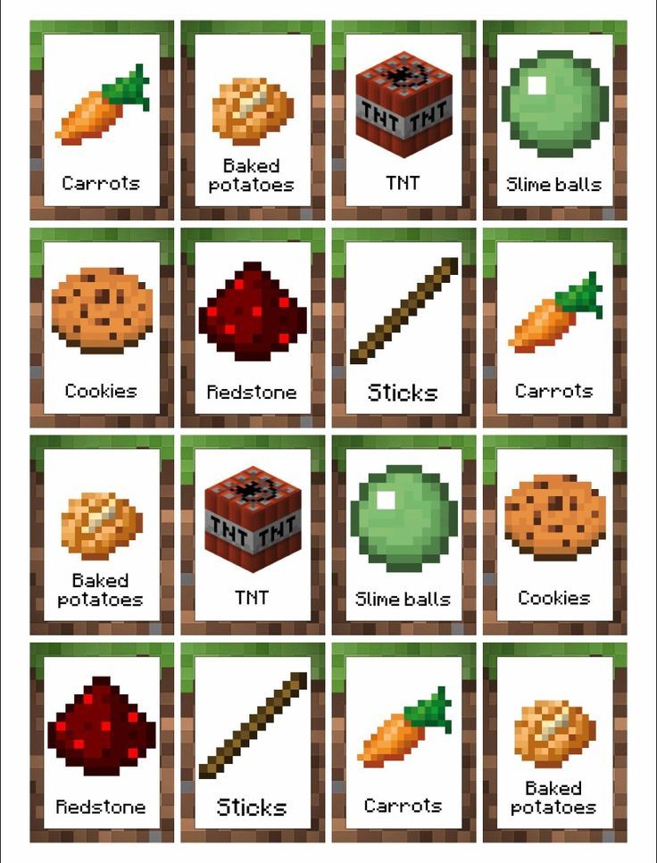 the different types of food in minecraft