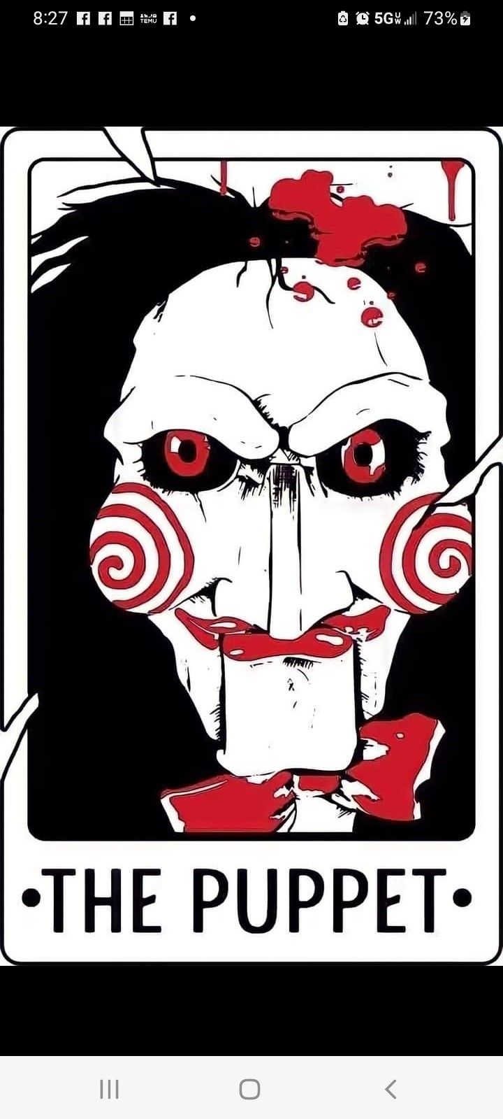 an image of a creepy clown with red eyes