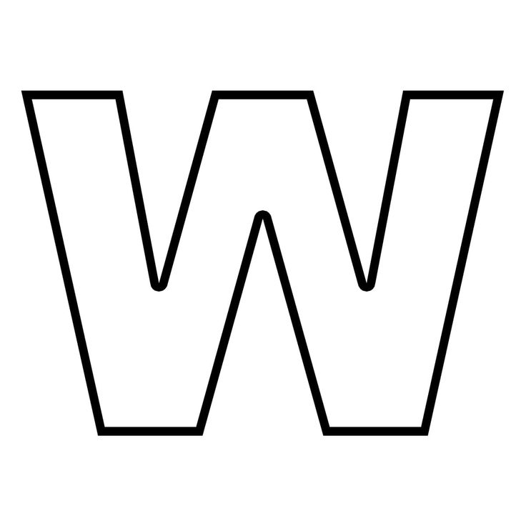 the letter w is black and white