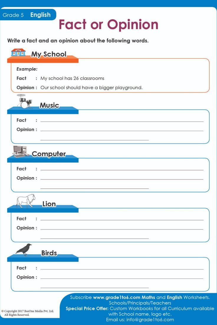 an english worksheet with the words fact or opinion and pictures to describe it