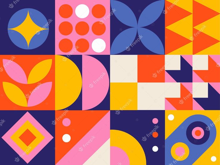 an abstract pattern with different colors and shapes