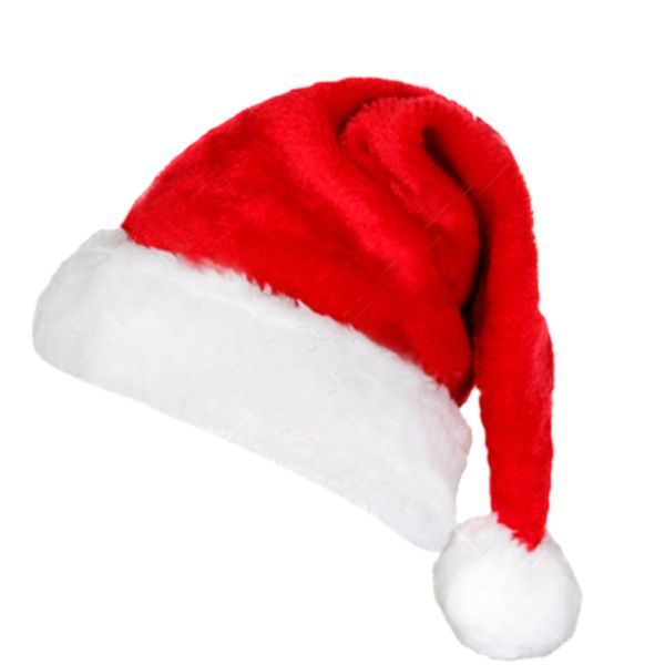 a red and white santa hat on a white background