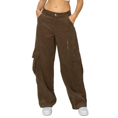 Stay comfortable with style all day long in these casual cargo pants. These trendy bottoms comes in a lightweight, breathable material that keeps you cool, comfy, and sweat-free in warm weather. The premium quality fabric feels soft and smooth on the skin. Made to let you move freely and comfortably, these long-lasting durable pants will last through multiple washes and wears for many years to come. Its perfect to wear for all kinds of activities. Size: 5.  Color: Brown.  Gender: female.  Age Gr Cargo Pants Low Rise, Streetwear Trousers, Pants Low Rise, High Waisted Cargo Pants, Brown Cargo Pants, Wide Leg Cargo Pants, Trendy Bottoms, Casual Cargo Pants, Jeans Brown