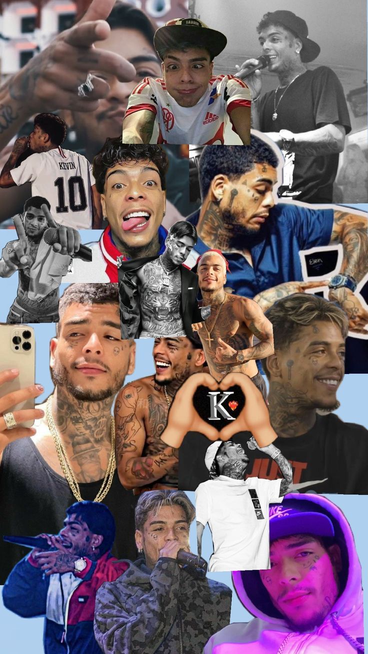 the collage shows many different people with tattoos