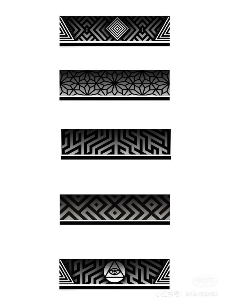 four black and white lines that are in the same pattern