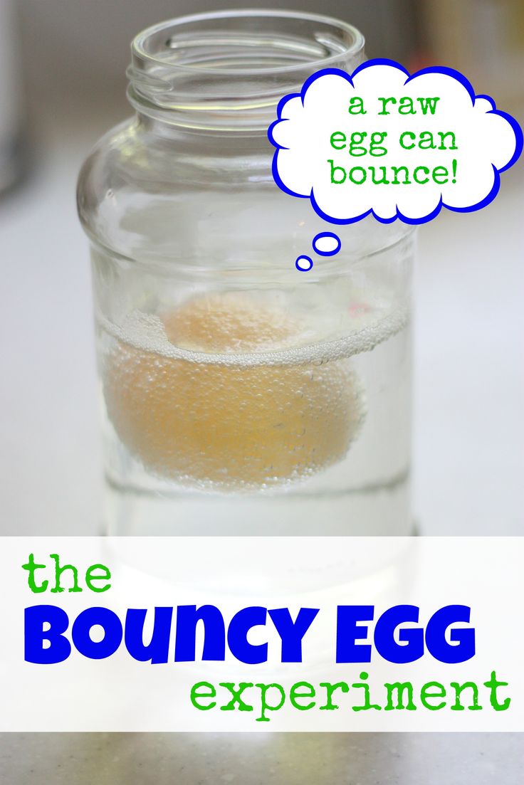 the bouncy egg experiment in a glass jar