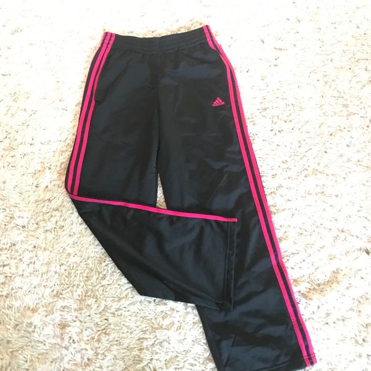 Ne Never Worn, Size S,Measurements All In The Pictures. Magenta Stripes Adidas Black Pants For Spring, Fitted Black Adidas Pants, Fitted Pink Adidas Bottoms, Pink Adidas Gym Bottoms, Adidas Sports Pants Full Length, Adidas Pink Sports Pants, Zumba Pants, Women’s Adidas Track Pants With Zippers, Adidas Pants