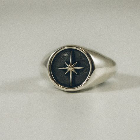 Celestial Ring, Mens Rings Fashion, Signet Rings, Silver Signet Ring, Dope Jewelry, Funky Jewelry, Jewelry Lookbook, Ring Minimalist, Star Ring