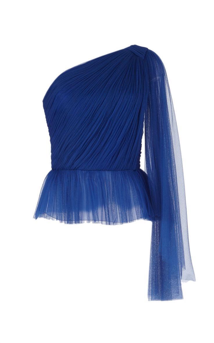 Draped Tulle Top by DELPOZO Now Available on Moda Operandi Tulle Top Outfits, Tulle Tops, Tulle Blouse, Tulle Top, Top Moda, Looks Party, Looks Chic, Stage Outfits, Bling Bling