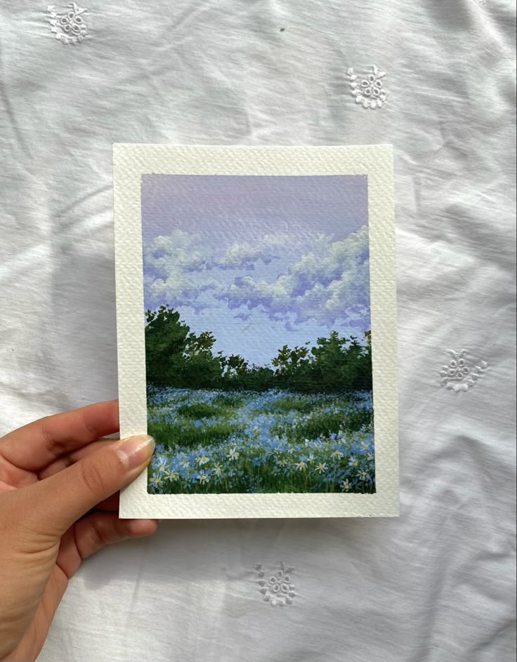 Landscape painting, flower painting, acrylic painting, Lilac Acrylic Painting, Simple Gouache Landscape, Gouache Illustrations Landscape, Gouache Landscape Painting, Gouache Landscape, Sky Landscape Painting, Lilac Sky, Painting Series, Acrylic Landscape