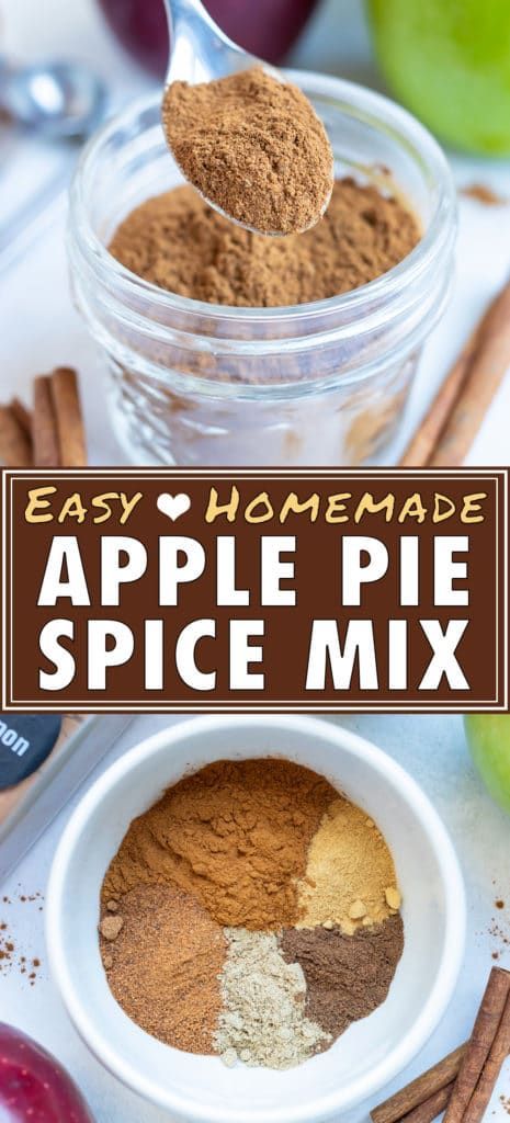 homemade apple pie spice mix in a glass bowl