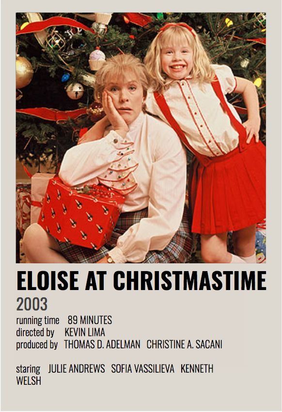 an advertisement for christmas time with two children