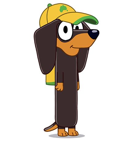 a cartoon dog with a hat and glasses on it's head, standing in front of a white background