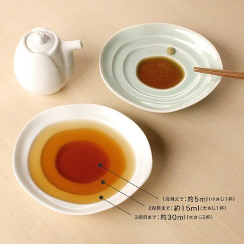 two white bowls filled with liquid next to a teapot and cup on a table