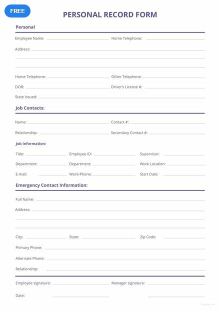 an emergency contact form is shown in this file, with the name and number on it