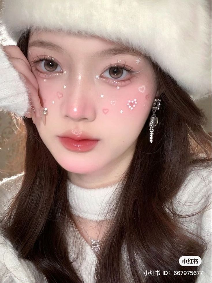 Makeup Layout, Heart Makeup, Korea Makeup, Makeup Accesories, Ethereal Makeup, Asian Eye Makeup, Creative Makeup Looks, Christmas Makeup, Cooking Skills