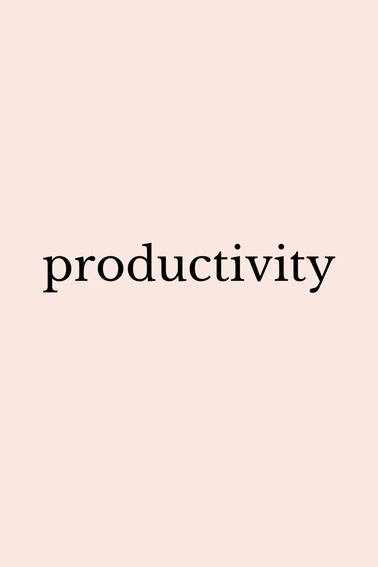 the word productivity is written in black on a pink background