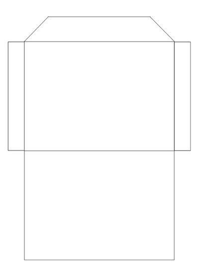 an empty envelope with the front and back sides cut out