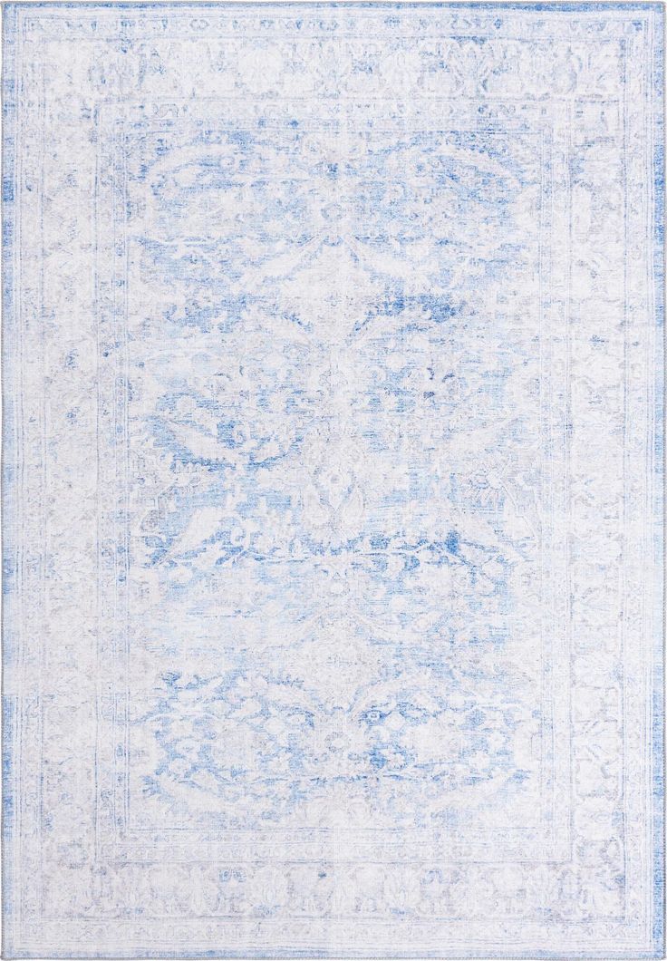 Unique Loom Timeless LEO-RVVL8 Blue Area Rug main image Dorm Room Rugs, Vintage Decorating, Complimentary Color Scheme, Light Blue Rug, Vintage Style Decorating, Decorating Styles, Overdyed Rug, 9x12 Rug, Unique Loom