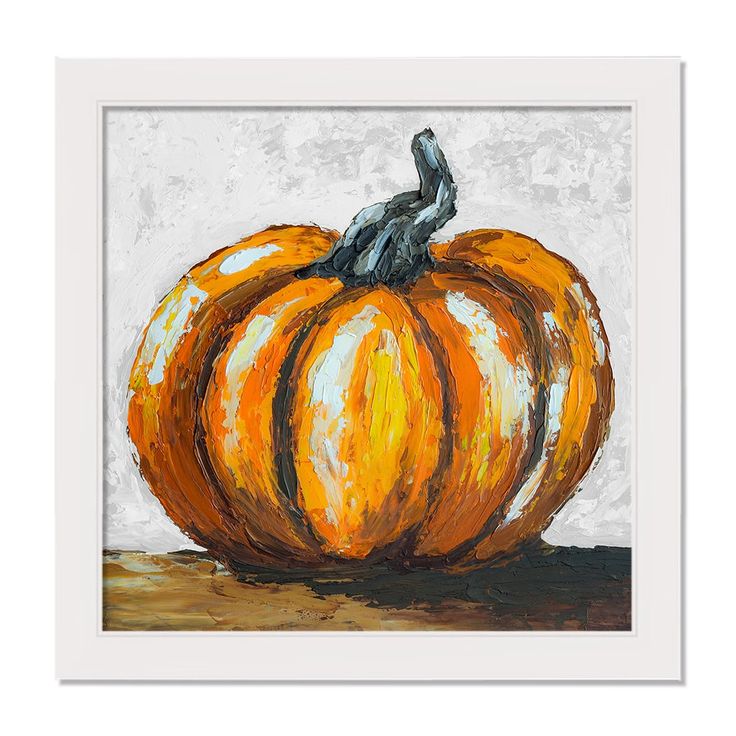 a painting of a pumpkin on a white background