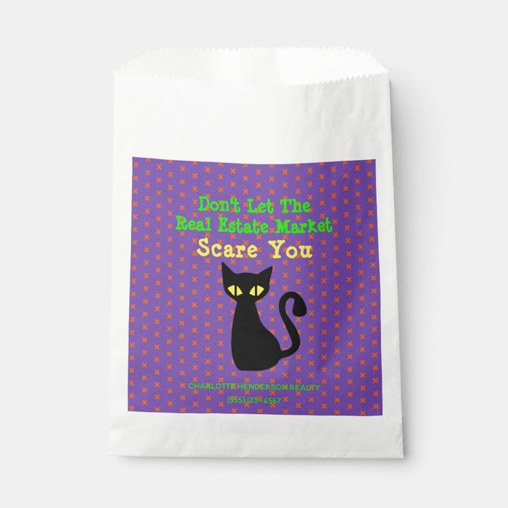 a bag with a black cat on it saying don't let the bad little monster scare you