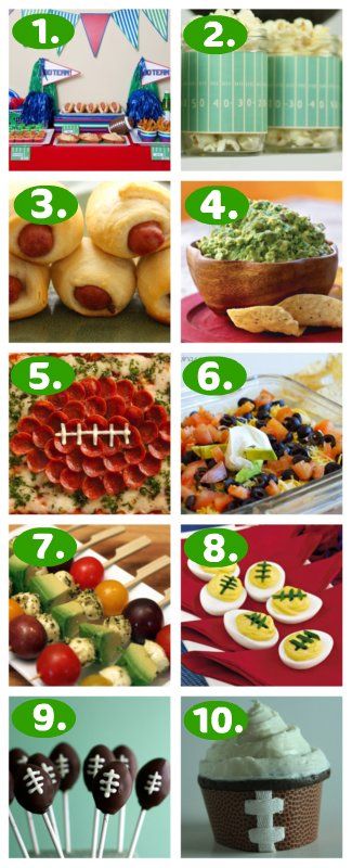 a collage of different foods and desserts with the words super bowl on them