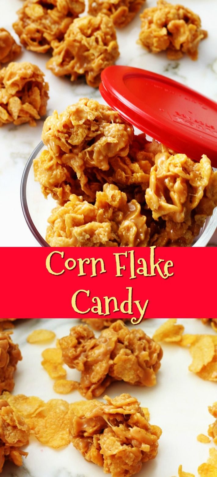 corn flake candy on a plate with a red spoon