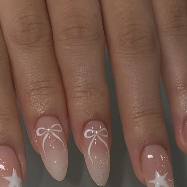 Bow Nail Designs, Nails Flowers, Unghie Sfumate, Nails Spring, Nails Gel, Funky Nails, Pretty Acrylic Nails, Chic Nails, Short Acrylic Nails