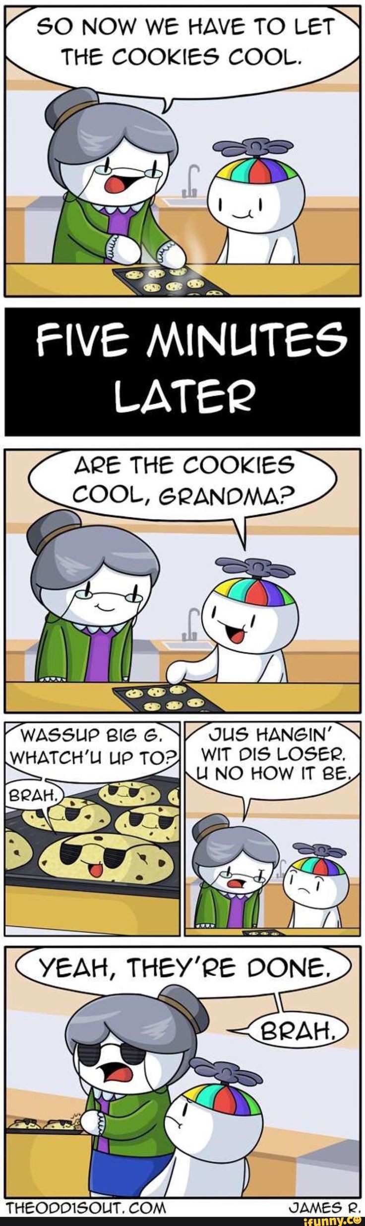 the comic strip shows how to make pancakes