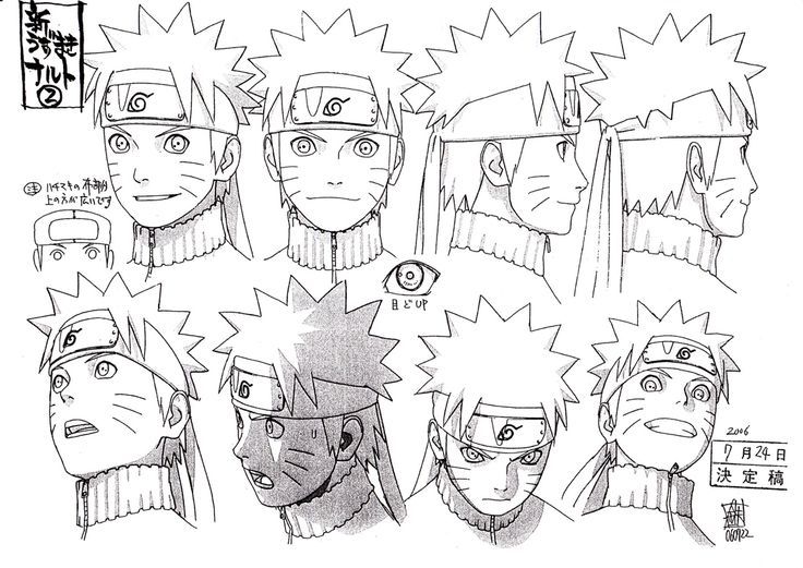 some sketches of naruto and other characters from the anime series, with different facial expressions