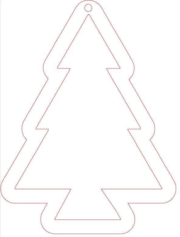 a paper cut out of a christmas tree with red lines in the shape of a triangle