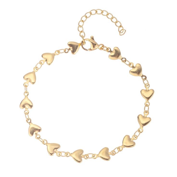 PRICES MAY VARY. SIZE: 6.4”+1.6”/16+4cm, the length will fit most women and girls Cute bracelet metal: 14K Gold plated over brass. Not faded. Lead and nickel free. The bracelet is well polished and comfortable to wear. Unique design Fashion and durable, unique design make you charmer and elegant, fit all your wearings. PERFECT GIFTS: This fashion silver heart bracelet can be sent to your friend relatives in festival, Christmas Day, Valentine's Day, Mothers day, Wedding, Party, Engagement, Class, Gold Casual Bracelets For Valentine's Day, Gold Heart-shaped Casual Bracelet, Casual Gold Bracelets For Valentine's Day, Trendy Heart Bracelet For Mother's Day, Casual Gold Heart Bracelet For Valentine's Day, Casual Gold Heart Bracelet, Gold Casual Jewelry For Valentine's Day, Casual Gold Jewelry For Valentine's Day, Casual Gold Heart-shaped Jewelry